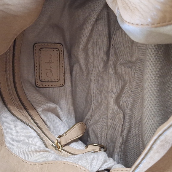 COLE HAAN Tan pebbled leather Boho Bag - Picture 9 of 11